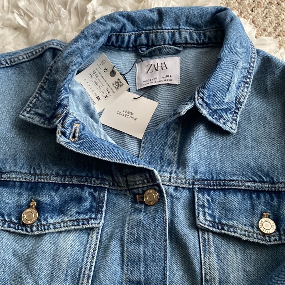 NWT Zara denim jacket size s/m - Picture 5 of 7